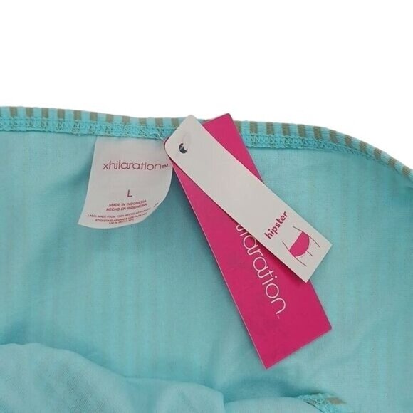 Xhilaration Bikini Bottom Blue Striped Hipster Womens Size Large - Picture 4 of 6